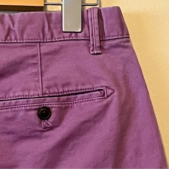 GAP| Men's Purple 'Lived-In'  Flat Front Shorts Cotton Chino Front Button Sz 28 - Picture 4 of 7